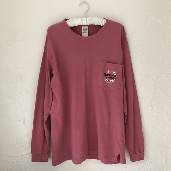 PINK Victoria's Secret Tops - VS PINK Begonia Campus Long Sleeve Tee
